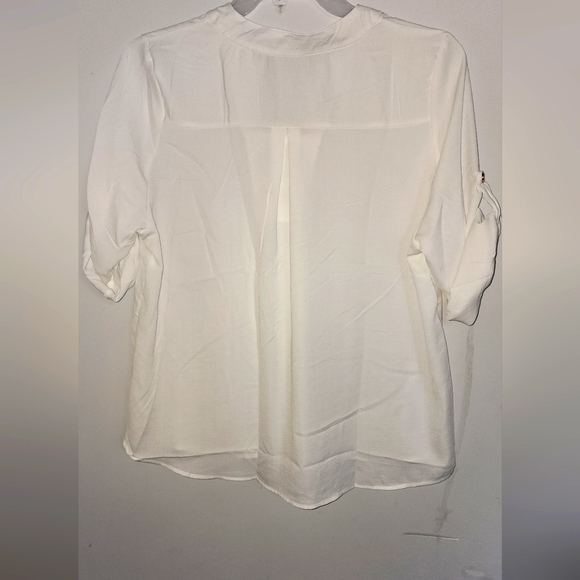 NWOT White Chiffon Top - Picture 4 of 4